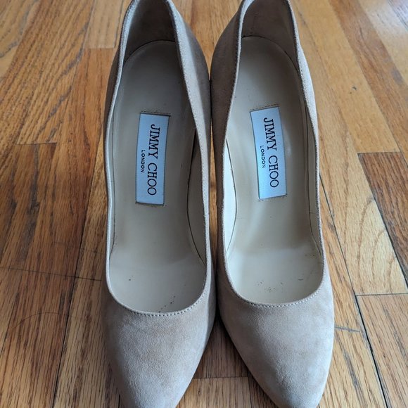 Jimmy Choo nude Bridget suede stilettos - Picture 6 of 9